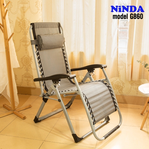 Ghế xếp thư giãn NiNDA G860 chắc chắn, tiện lợi.
