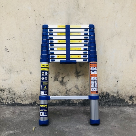 Thang nhôm rút gọn NiNDA NK-32 đai xanh cao 3m2
