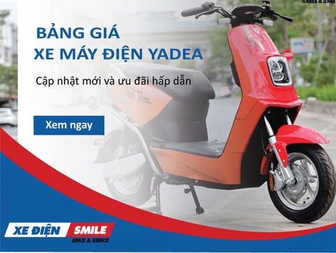 Cập nhật bảng giá xe máy điện Yadea mới nhất 2025, kèm ưu đãi
