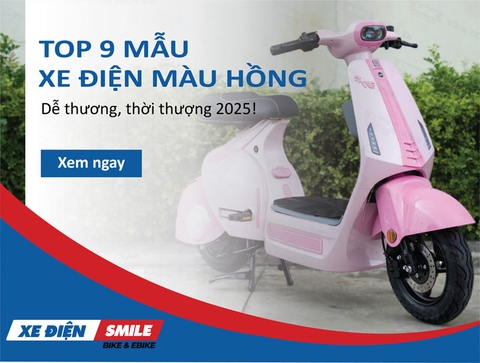 TOP 9 mẫu xe đạp điện màu hồng dễ thương, thời thượng 2025
