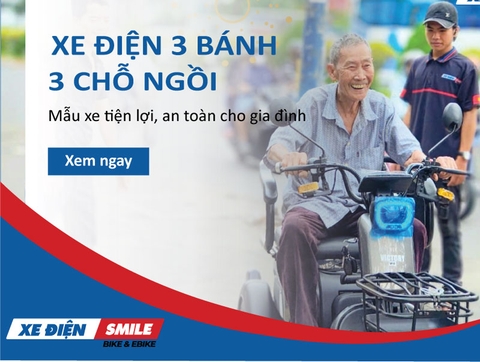 Xe điện 3 bánh 3 chỗ ngồi – Mẫu xe tiện lợi, an toàn cho gia đình