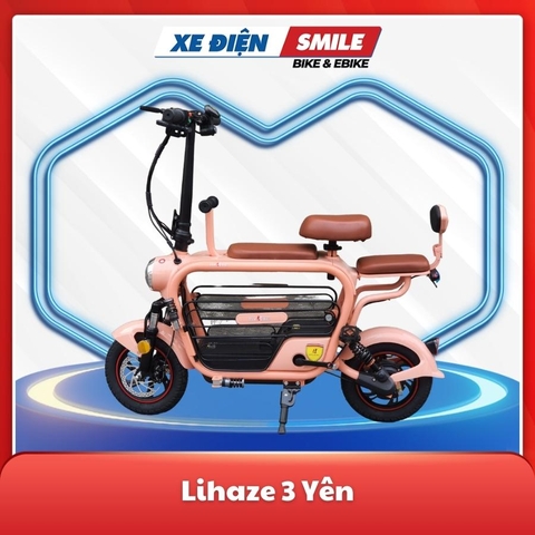 Xe điện Lihaze model 2023 màu hồng phấn
