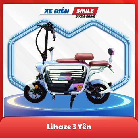 Xe điện Lihaze model 2023 màu da trời mix pink