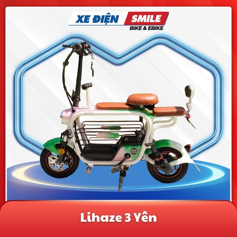 Xe điện Lihaze model 2023 màu hồng lá