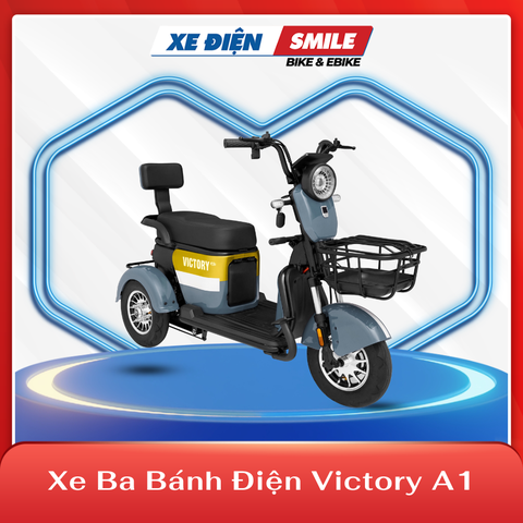 Xe ba bánh điện Victory A1 xám