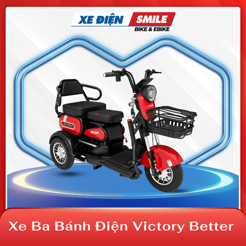 Xe ba bánh điện Victory Better màu đỏ