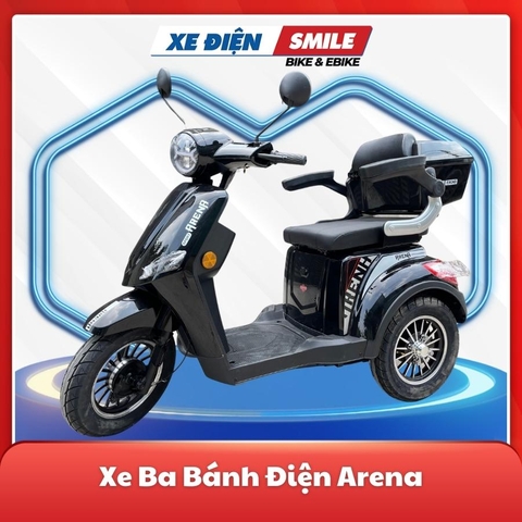 Xe ba bánh điện Arena màu đen, xe ba bánh điện HCM, xe điện cho người lớn tuổi