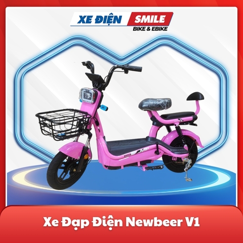 Xe đạp điện Newbeer v1 màu hồng
