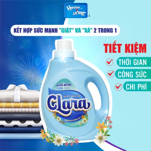 Nước giặt xả Clara - Hương hoa cỏ thanh mát - 2,6Kg