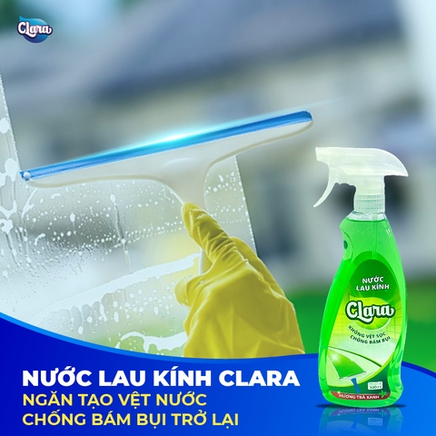 Nước lau kính Clara, 500ml, hương trà xanh