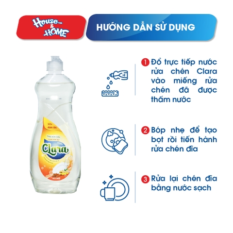 Nước rửa chén Clara - Hương gừng quế - 750G
