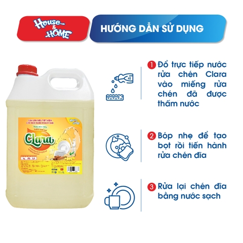 Nước rửa chén Clara - Hương gừng quế 9.5KG