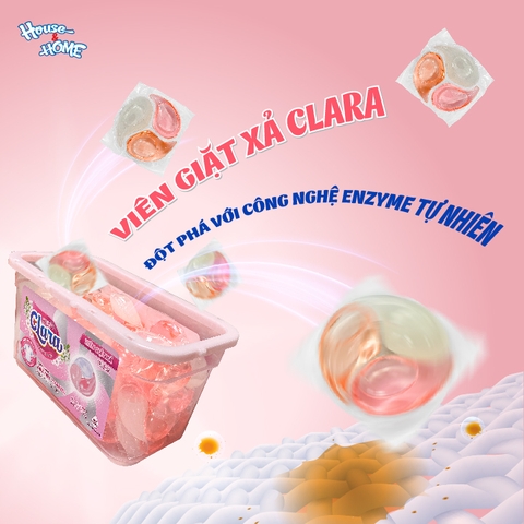 Viên giặt xả Clara - Hương hoa thanh khiết