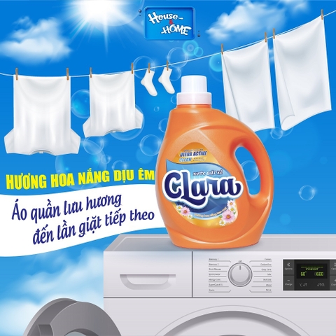 Nước giặt xả Clara - Hương hoa nắng ban mai - 2,6Kg