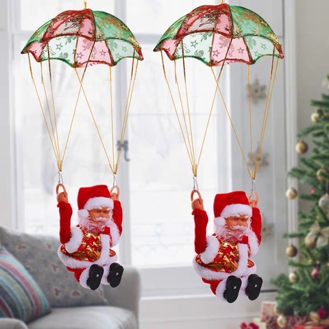 Đồ chơi ông già Noel leo dây, lộn nhào, leo thang, chui ống khói, chơi nhạc cụ, vác quà - Đồ chơi Noel vui nhộn cho bé