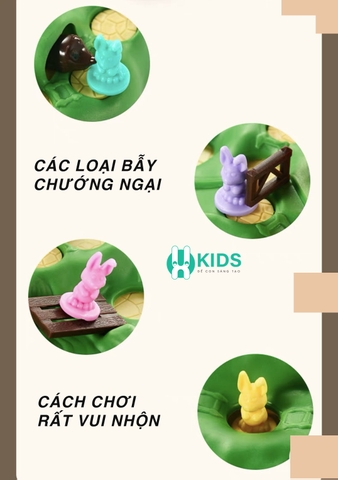 Bộ trò chơi thỏ vượt bẫy giải trí vui nhộn cho trẻ em và gia đình