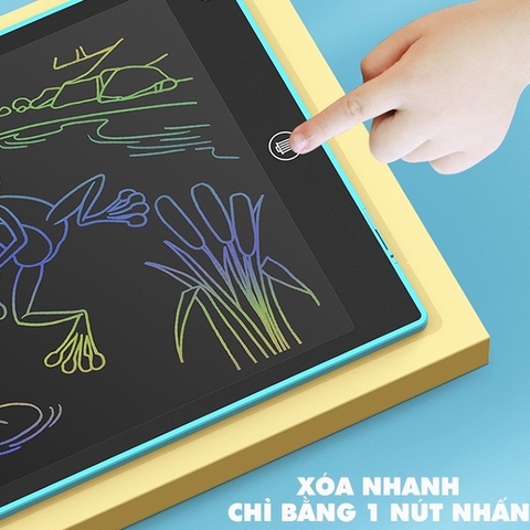 Bảng vẽ tập viết thông minh LCD đa sắc tự xóa loại mới 2024 đủ size 8,5 - 12inch cho bé học tập kèm bút và sẵn pin