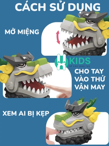 Đồ chơi cắn ngón tay khám răng hình rồng khủng long phiên bản mới có đèn nhạc giải trí vui nhộn cho trẻ em và gia đình