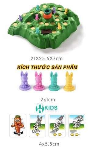Bộ trò chơi thỏ vượt bẫy giải trí vui nhộn cho trẻ em và gia đình