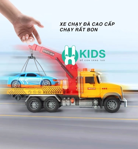 Đồ chơi xe ô tô cứu hộ giao thông cao cấp chạy đà có đèn nhạc mô hình hoạt động nâng hạ như thật cho trẻ em