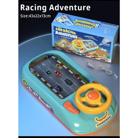 Đồ chơi đua xe ô tô có màn hình điện tử, vô lăng điều khiển