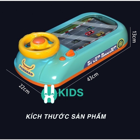 Đồ chơi đua xe ô tô có màn hình điện tử, vô lăng điều khiển