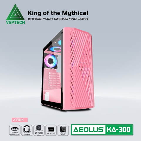 Vỏ Case Gaming VSPTECH KA300 - Pink (NO FAN)