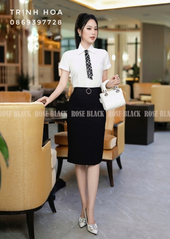 Sơ mi trắng công sở cổ đức cộc tay