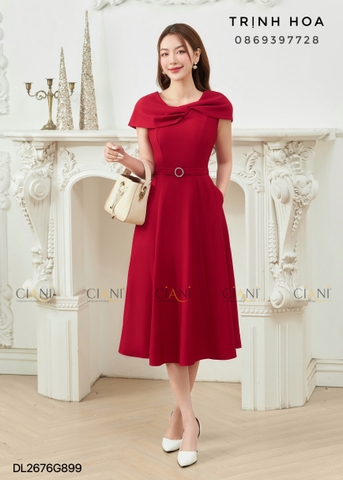 Đẹp sang cùng mẫu đầm đỏ đi tiệc mới