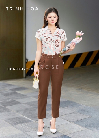 Áo sơ mi nữ cộc tay cổ đức công sở mùa hè 3 màu