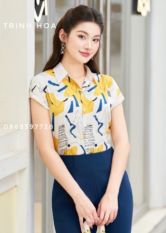 Áo sơ mi nữ cộc tay cổ đức công sở mùa hè 3 màu