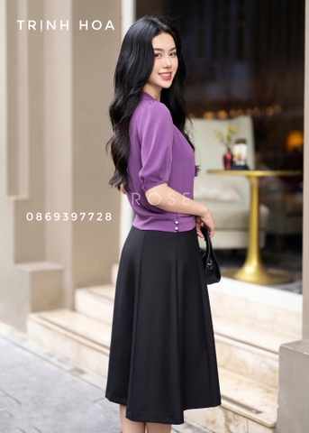 Áo sơ mi nữ lụa 3 màu tay lỡ kiểu dáng suông, bo đai mặc buông