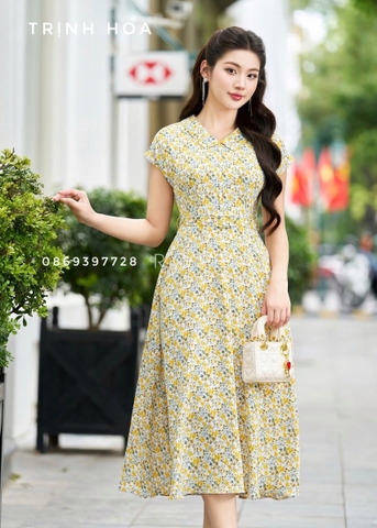 Đầm liền hoa nhí cao cấp 3 màu