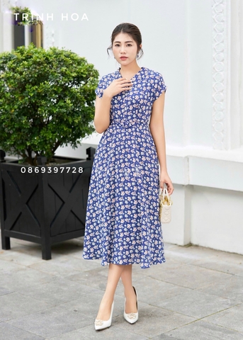 Đầm liền hoa nhí cao cấp 3 màu