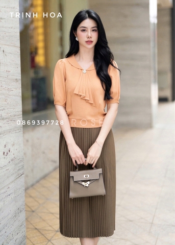 Áo sơ mi nữ lụa 3 màu tay lỡ kiểu dáng suông, bo đai mặc buông