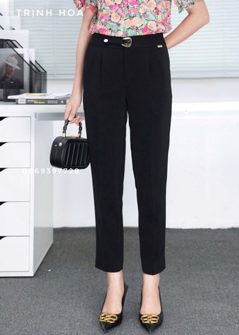 Quần baggy nữ màu đen cao cấp