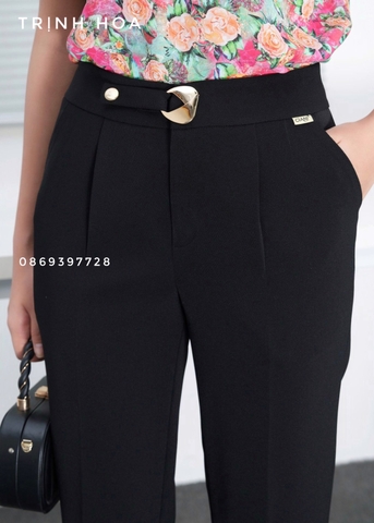 Quần baggy nữ màu đen cao cấp