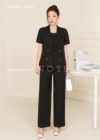 Bộ vest, áo vest blazer nữ đẹp phối cùng quần tây ống suông
