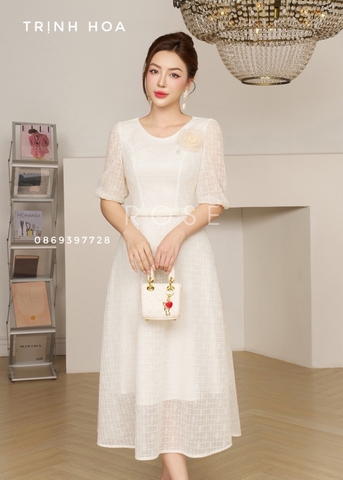 Mẫu đầm ren trắng đẹp cao cấp, sang trọng