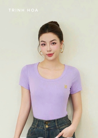 Áo len tăm cộc tay cổ tròn dáng ôm nhiều màu