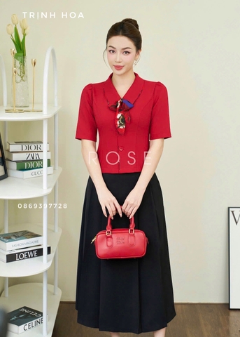 Mẫu áo ký giả tay lỡ thanh lịch 2 màu