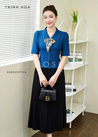 Mẫu áo ký giả tay lỡ thanh lịch 2 màu