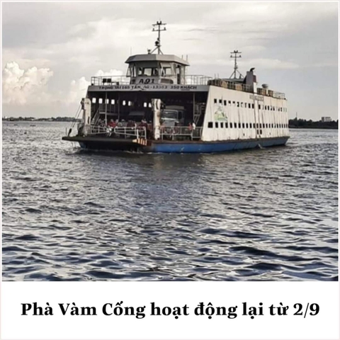 Phà Vàm Cống hoạt động lại từ 2/9