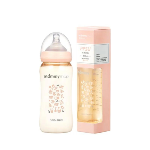 Bình sữa nhựa PPSU cổ rộng 360ml - Hồng  MammyShop 3m+