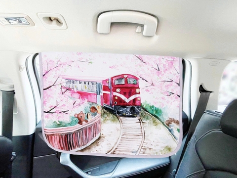 Tấm che nắng xe hơi, ngăn tia UV / tản nhiệt - Chuyến tàu hoa anh đào