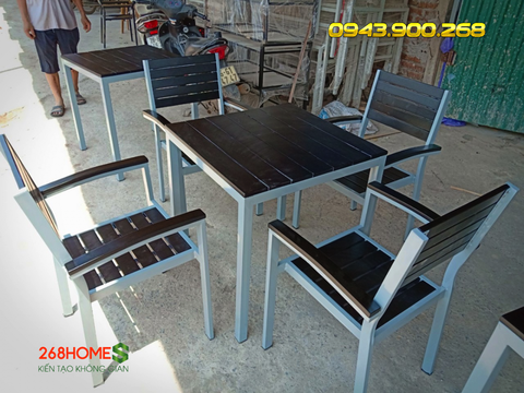Bàn ghế khung sắt HA105