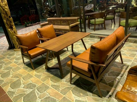 Bộ bàn ghế cafe gỗ HA737