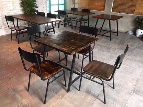 Bàn ghế khung sắt HA108