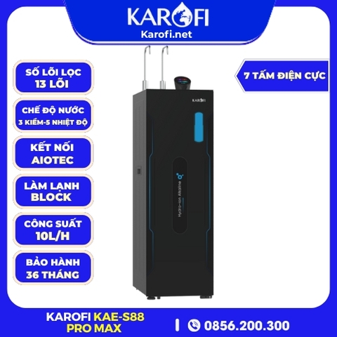 Máy Lọc Nước Nóng Lạnh Hydro-Ion Kiềm Karofi KAE-S88 Promax