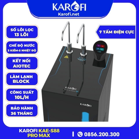 Máy Lọc Nước Nóng Lạnh Hydro-Ion Kiềm Karofi KAE-S88 Promax